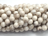 White Crazy Lace Agate 8mm Round Beads, 15 Inch-BeadXpert