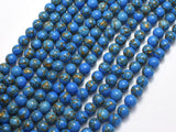 Howlite Turquoise - Blue with Gold Line, 6mm (6.4mm)-BeadXpert