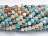 Jade - Blue & Orange, 4mm (4.5mm) Round-BeadXpert
