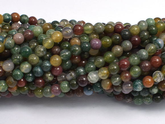 Indian Agate Beads, Fancy Jasper Beads, 4mm Round Beads-BeadXpert