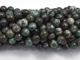 Pyrite in Green Jade, 8mm (8.5mm) Round-BeadXpert