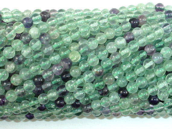 Fluorite Beads, Rainbow Fluorite, 4mm Round Beads-BeadXpert
