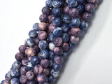 Rain Flower Stone, Blue & Purple, 8mm (8.5mm) Round-BeadXpert