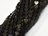 Golden Obsidian, 6mm Heart-BeadXpert