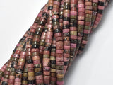 Rhodonite, Approx. 2x4mm, Heishi Disc-BeadXpert