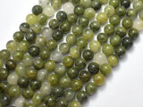Green Line Quartz Beads, 8mm, Round-BeadXpert