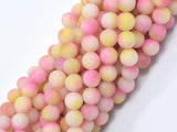 Matte Jade - Pink & Yellow, 8mm Round-BeadXpert