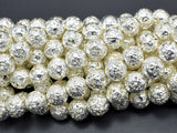 Lava-Silver Plated, 10mm (10.5mm) Round Beads-Gems: Round & Faceted-BeadXpert