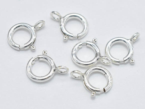 10pcs 925 Sterling Silver Spring Ring Clasp-Gems: Round & Faceted-BeadXpert