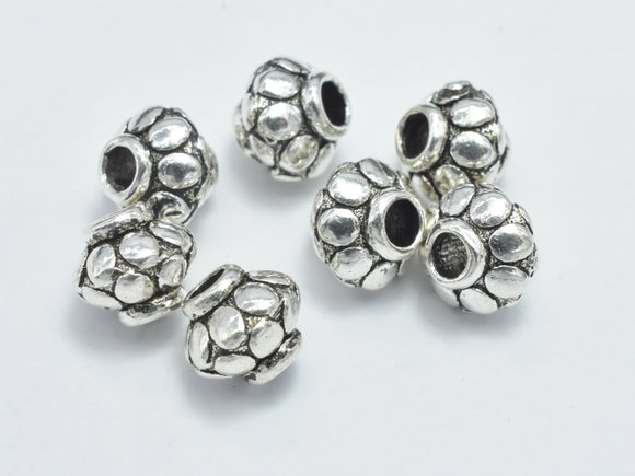 4pcs 925 Sterling Silver Beads-Antique Silver, 5.5x4.6mm Rondelle Beads-Metal Findings & Charms-BeadXpert