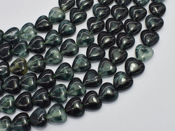 Jade - Green 12mm Heart Beads-BeadXpert