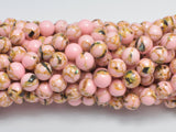 Shell Howlite-Pink, 6mm (6.5mm)-Gems: Round & Faceted-BeadXpert