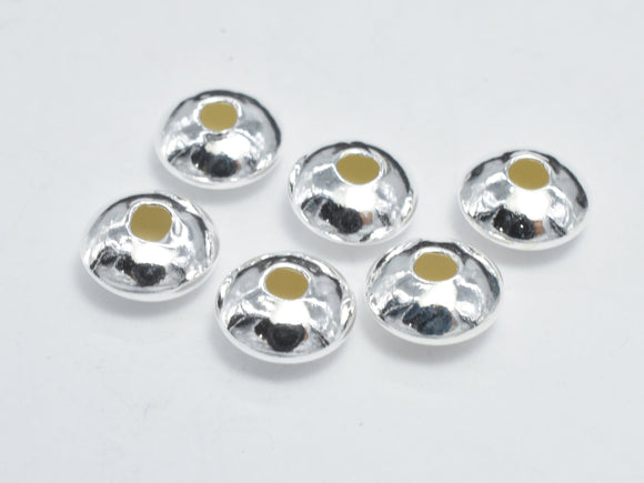 10pcs 925 Sterling Silver Spacers, 6x3mm Saucer Beads-Metal Findings & Charms-BeadXpert