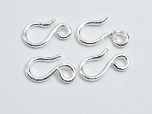 6pcs 925 Sterling Silver S Clasps, S Hook Clasp Connector, S Clasps, 12x7mm-Metal Findings & Charms-BeadXpert