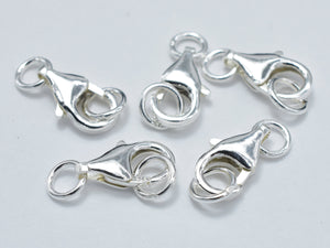 4pcs 925 Sterling Silver Lobster Claw Clasp, 9x5mm-Metal Findings & Charms-BeadXpert