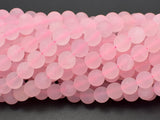 Matte Rose Quartz Beads, 8mm (8.4mm) Round beads-Gems: Round & Faceted-BeadXpert