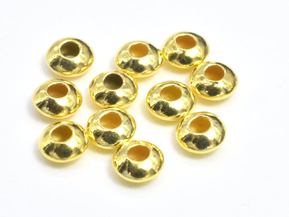 30pcs 24K Gold Vermeil Spacers, 925 Sterling Silver Beads, 3.5x1.6mm Saucer Beads-Metal Findings & Charms-BeadXpert