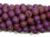 Druzy Agate Beads, Purple Geode Beads, 8mm (8.5 mm) Round Beads-Agate: Round & Faceted-BeadXpert