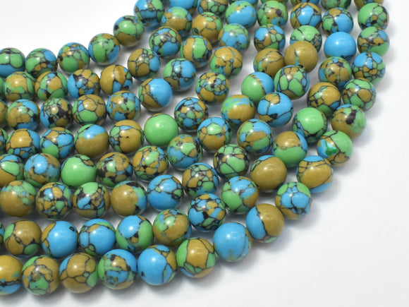 Turquoise Howlite-Blue & Green, 8mm Round Beads-Gems: Round & Faceted-BeadXpert
