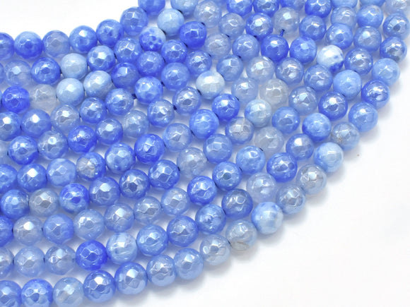 Mystic Coated Fire Agate- Blue, 6mm Faceted-BeadXpert