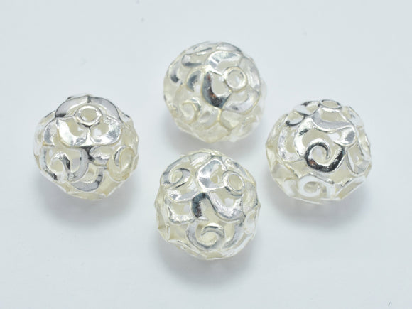 2pcs 9mm 925 Sterling Silver Beads, 9mm Filigree Round Beads-Metal Findings & Charms-BeadXpert