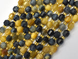 Golden Tiger Eye, Blue Tiger Eye, 6mm Faceted Prism Double Point Cut-Gems: Round & Faceted-BeadXpert