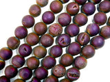 Druzy Agate Beads, Geode Beads, Matte Purple, Approx 10 mm-Agate: Round & Faceted-BeadXpert