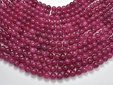 Jade Beads, Fuchsia, 8mm Round Beads-BeadXpert