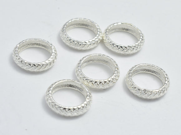 10pcs 925 Sterling Silver Beads, 8mm Rondelle Beads, Big Hole Spacer Beads, 8x2.1mm Hole 5.8mm-BeadXpert