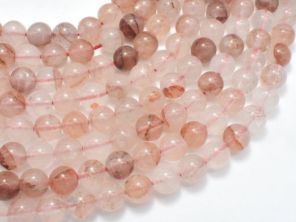 Red Hematoid Quartz, 8mm, Round, 16 Inch-BeadXpert