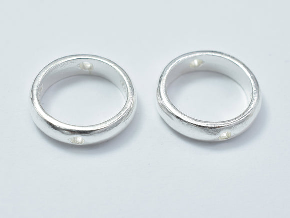 2pcs 925 Sterling Silver Circle Bead Frames, 10.8mm-Metal Findings & Charms-BeadXpert