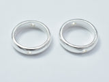 2pcs 925 Sterling Silver Circle Bead Frames, 10.8mm-Metal Findings & Charms-BeadXpert