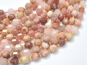Sunstone Beads, 8mm Faceted Prism Double Point Cut-Gems: Round & Faceted-BeadXpert