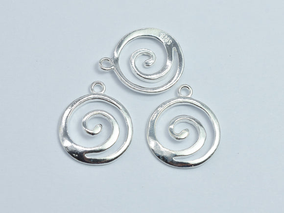2pcs 925 Sterling Silver Coin Charms, 12mm-BeadXpert