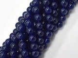 Jade - Dark Blue, 8mm, Round Beads, 14.5 Inch-BeadXpert