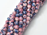 Rain Flower Stone, Pink, Gray, 6mm Round Beads-Gems: Round & Faceted-BeadXpert