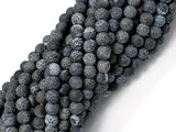 Frosted Matte Agate - Gray Black, 6 mm Round Beads-Agate: Round & Faceted-BeadXpert