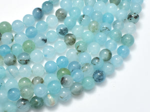 Jade Beads-Aqua Blue, 8mm (8.3mm) Round-BeadXpert