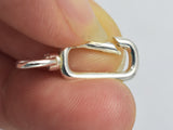 1pc 925 Sterling Silver Swivel Clasp, Spring Gate Rectangle Clasp 21x7.5mm-BeadXpert