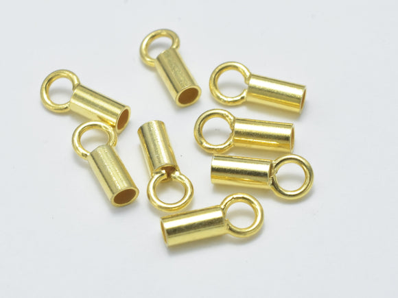 20pcs 24K Gold Vermeil Cord End Cap, 925 Sterling Silver Cord End Cap, 6.5x2mm-Metal Findings & Charms-BeadXpert