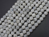 White Rainbow Moonstone, 8mm, Faceted Round-BeadXpert