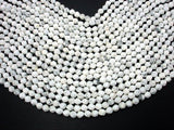 White Howlite Beads, 6mm Star Cut Faceted Round-Gems: Round & Faceted-BeadXpert