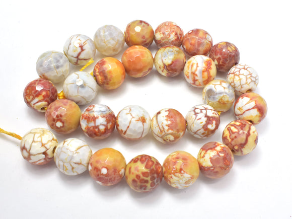FIRE AGATE BEADS, 14MM FACETED ROUND-Agate: Round & Faceted-BeadXpert