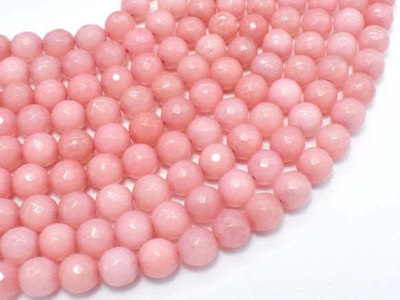 Jade-Pink, 8mm (7.8mm) Faceted Round-Gems: Round & Faceted-BeadXpert