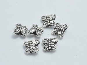 8pcs 925 Sterling Silver Beads-Antique Silver, Butterfly, 6x5mm-Metal Findings & Charms-BeadXpert