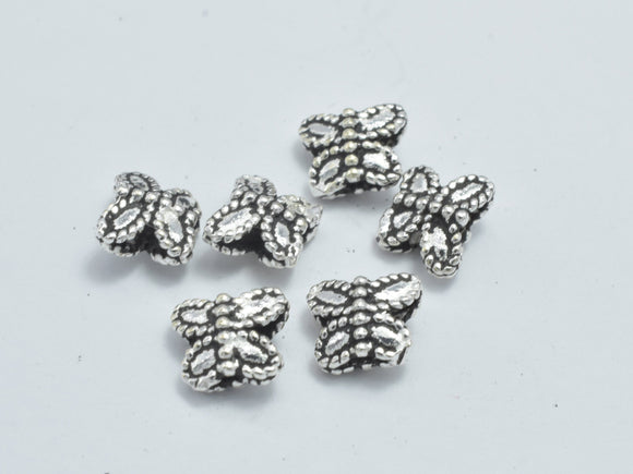 8pcs 925 Sterling Silver Beads-Antique Silver, Butterfly, 6x5mm-Metal Findings & Charms-BeadXpert