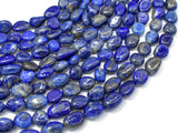 Natural Lapis Lazuli, Approx 6x8mm Nugget Beads-Gems:Assorted Shape-BeadXpert
