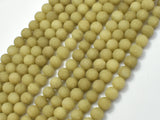Matte Jade Beads, Olive Green, 6mm (6.5mm)-Gems: Round & Faceted-BeadXpert