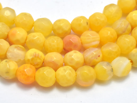 Agate Beads-Yellow, 4mm Faceted Round, 15 Inch-Gems: Round & Faceted-BeadXpert