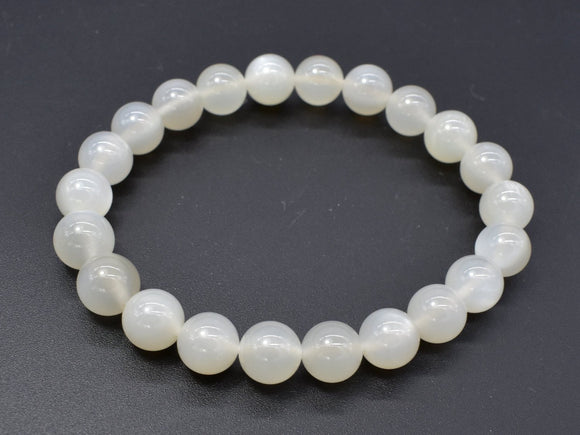 Moonstone Beads, Light Gray Moonstone Bracelet, 8mm Round Beads-Gems: Round & Faceted-BeadXpert